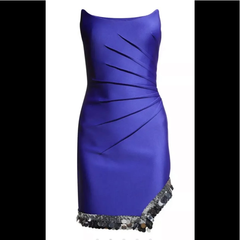 Sho Tadashi Shoji violet/platinum neoprene dress medium worn once